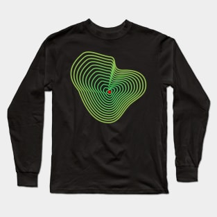 Curves in green on black. Long Sleeve T-Shirt
